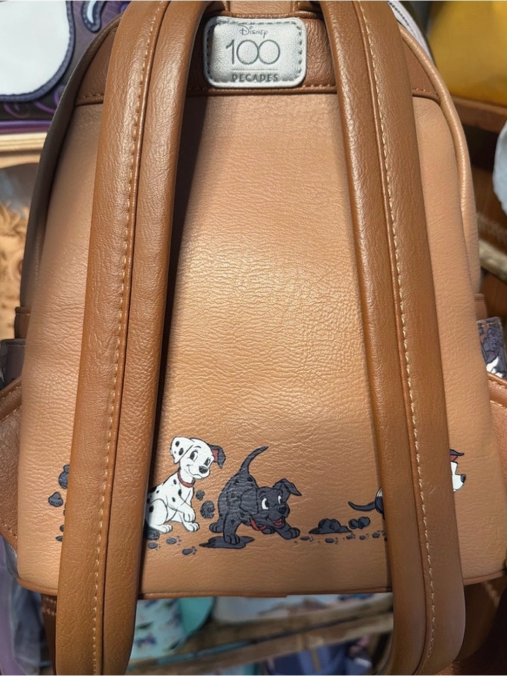 Loungefly Disney 101 Dalmatians Mini Backpack in Brown and Cream - Picture 2 of 4